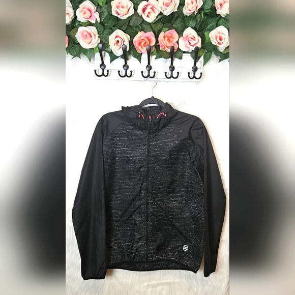 Move by Ardene Reflective Stripe Zip-Up Windbreaker NWOT - Picture 1 of 6